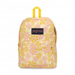 Jansport Superbreak Plus Backpacks, Pink & Yellow Color