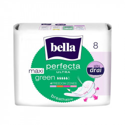 Bella Perfecta Ultra Maxi Green Silky Drai, With Wings, 8 Pieces