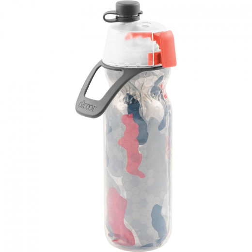 O2COOL Arctic Squeeze Insulated Water Bottle, Red Camo & Gray, 592 ml