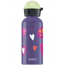 Sigg Kids Aluminium Glow Heart Balloons Water Bottle, 400 ml