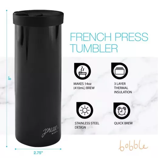 Bobble Coffee Press Stainless Steel, 414 ml