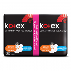 Kotex Ultra Thin Pads Normal with Wings, 20 Pads