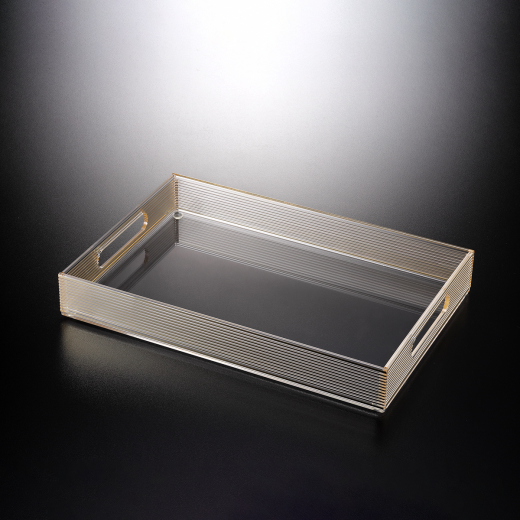 Vague Acrylic Serving Tray 38 centimeters x 25.5 centimeters x 5 centimeters Golden