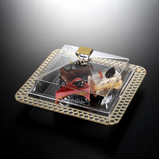 Vague Acrylic Dessert Serving Set Square with S