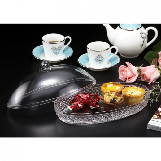 Vague Acrylic Diamond Oval Dessert Set