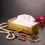 Vague Acrylic Tissue Box, 27 Cm, Gold Color