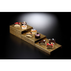 Vague Acrylic Dessert Display Set with 3 Steps, Gold Color