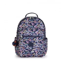 Kipling-Seoul Backpack With Tablet Compartment Palm Fiesta Print, Large