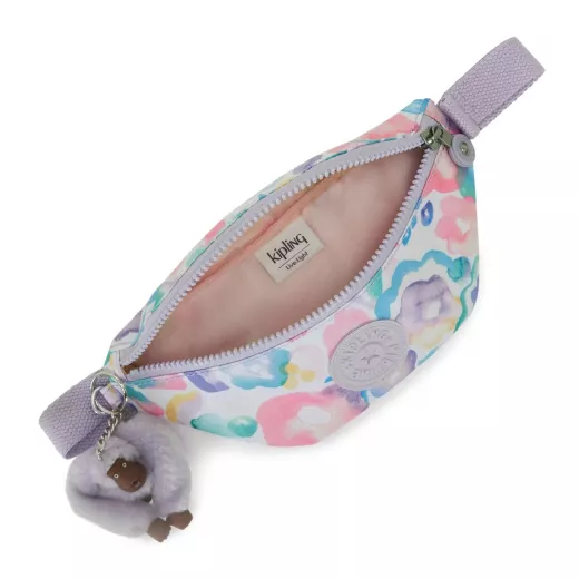 Kipling Happy-Kids' Small Bum Bag Aqua Flowers