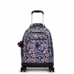 Kipling-New Zea-Large Wheeled Backpack Palm Fiesta Print