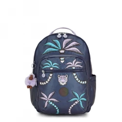 Kipling-Seoul Backpack Admiral Blue Palm, Large