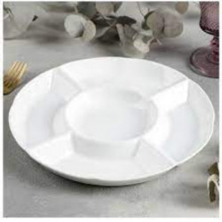 Wilmax  Divided Round Dish - White 25.5cm