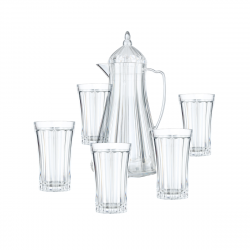 Vague Acrylic  Acrylic Water Jug with6 Water Cups