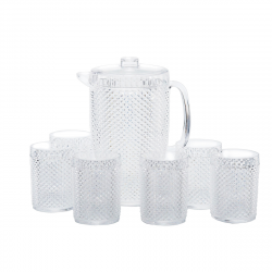 Vague Acrylic Diamond Jug 2.37L 7 Pieces Set Taiwan