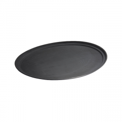 Vague Non Slip Plastic Slip Tray Oval Black 60 centimeter x 73