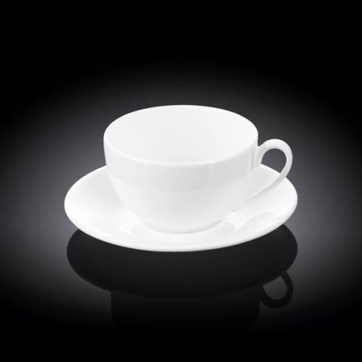 Wilmax Olivia Teacup & Coaster Set - White  250ml