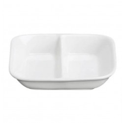 Wilmax  Divided Sauce Dish - White  8.5cm