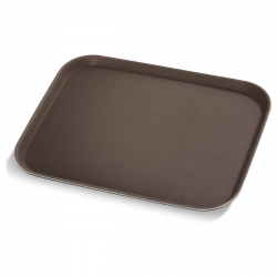 Vague Non Slip Plastic Slip Tray Rectangular Brown 28 centimeter x 35 centimeter