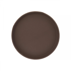 Vague Non Slip Plastic Slip Tray Round Brown 28 centimeter