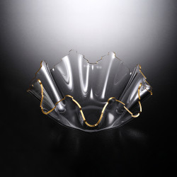 Vague Acrylic Golden Fruit Bowl 31 centimeter