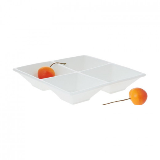 Wilmax Divided Square Dish - White 15cm