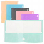 Bazic Laminated Pastel Glossy Color 2-pockets Portfolios