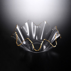 Vague Acrylic Golden Fruit Bowl 35.5 centimeter