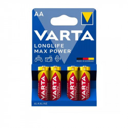 Varta 4706 Alkaline Max Tech AA Batteries, 4 Pack (Blue/Red)