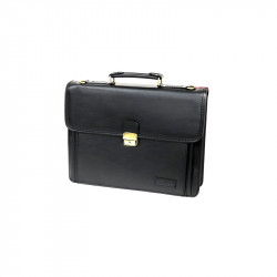 Flancia Leather Document Bag - Black