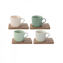 Easy Life Take a Break  Cups & Saucers Set in Box - Pastels 110ml 8-Piece