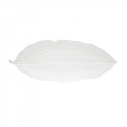 Easy Life Madagascar Tropical Leaf Serving Platter in Box - White  47*19cm