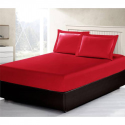 ARMN Vero Fitted Sheet Set - Dark Red Queen-size 3-Piece