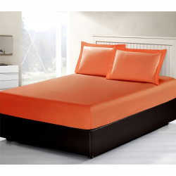 ARMN Vero Fitted Sheet Set - Orange Queen-size 3-Piece