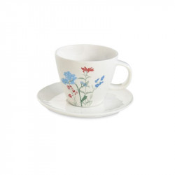 Easy Life Mille Fleurs Cup & Saucer Set in Box - Blue & Red 250ml