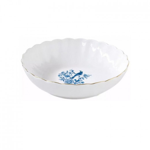 Easy Life Paradise Garden Soup Plate - White & Blue 20cm