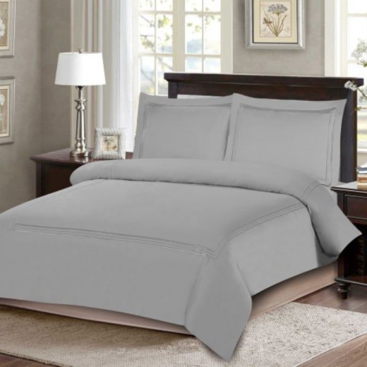 ARMN Naturesoft Queen Duvet Cover Set - Silver  4-Piece