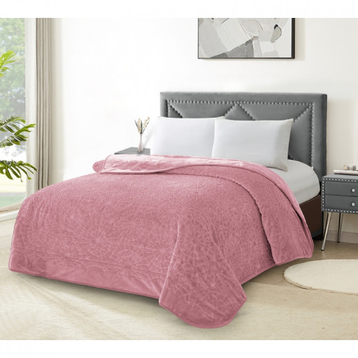 Nova home lynx engraved blanket - king/super king - pink