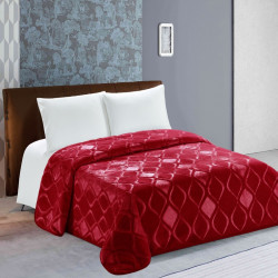 Nova home engraved diamond blanket, twin size, red color