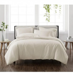 Cannon Bed Duvet Cover Plain Twin Ivory  3pcs Set