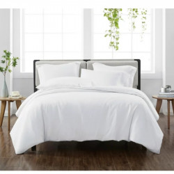 Cannon Bed Duvet Cover Plain King White 4pcs set