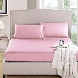 Nova fitted sheet microbasic queen pink  3pcs