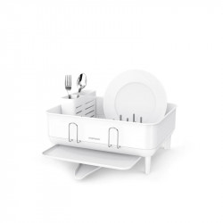 Simplehuman steel frame dish rack compact white