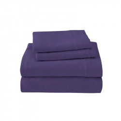 Royale bed sheet plain purple king 3pcs set