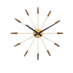 Nextime wall clock plug inn walnut