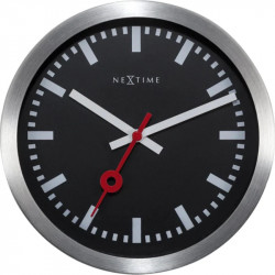 Nextime wall clock station stripe black 19cm