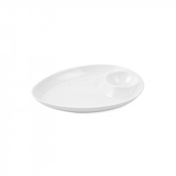 Vague Melamine Triangle Platter with Sauce Hole 30 CM