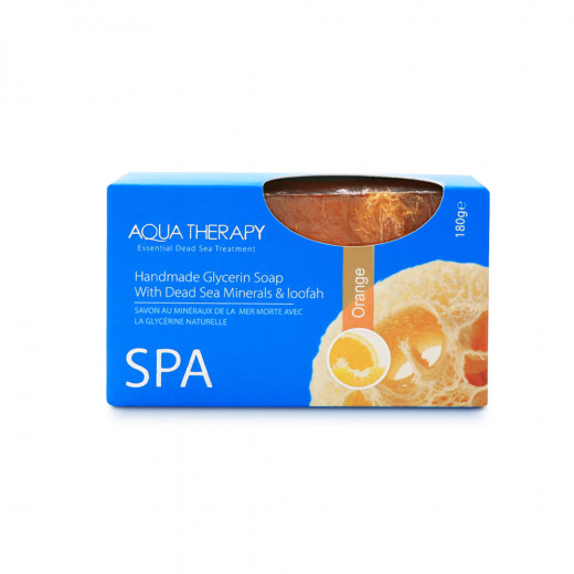 Aqua Therapy Hand Made Glycerine Soap ( Orange), 180g [With Loofah]