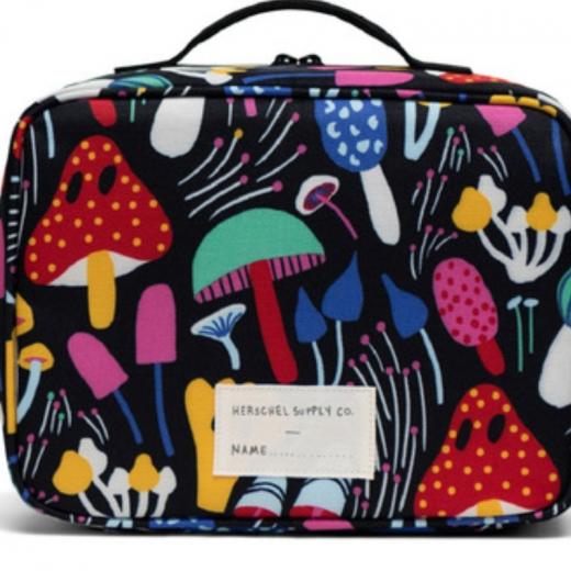 Herschel Pop Quiz Lunch Box Mushrooms Black