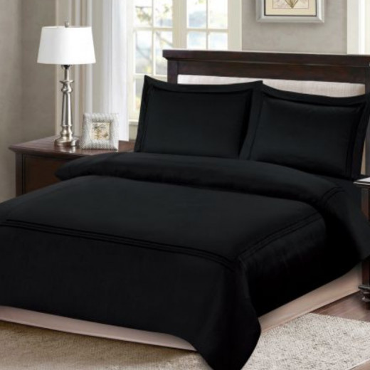 ARMN Nature soft King size Duvet Cover Set - Black  4-Piece