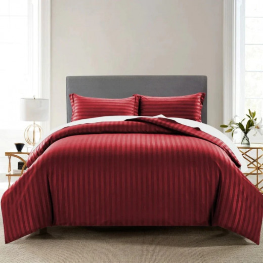 Cannon bed sheet new stripe twin maroon  2pcs